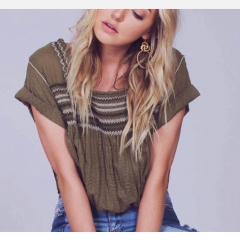 Olive Green free people Women's Top